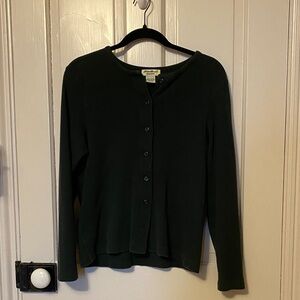 Eddie Bauer Forest Green Waffle Knit Sleep Shirt